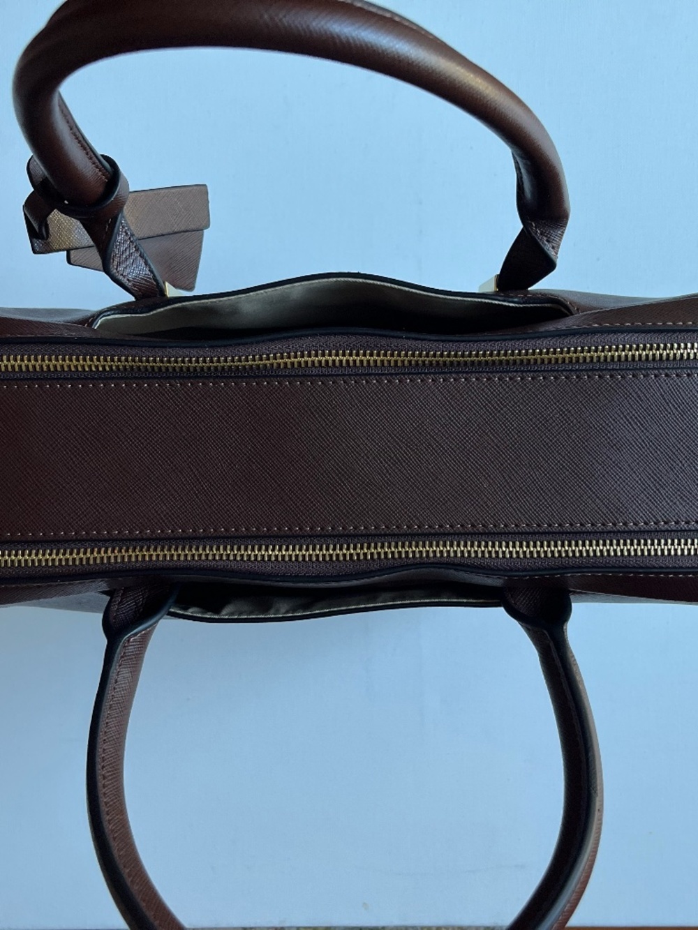 La Mansio Italian Premium Leather laptop work bag backpack Chocolate Brown Color - Picture 4 of 12